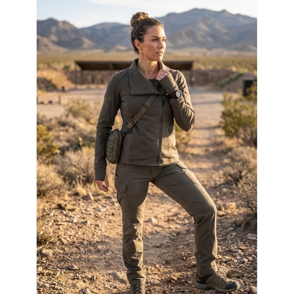 5.11 Tactical Womens Athena Jacket Ranger Green Asymmetrical Zip Stretch Small
